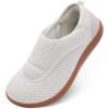 image:imageMens Walking Shoes Wide Diabetic Shoes Adjustable Swollen Feet Neuropathy Orthopedic Shoes Breathable Barefoot Zero Drop SneakersBeige