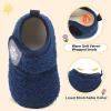 image:imageScurtain Toddler Slippers Winter Boots Kids Slippers Girls Boys Toddler Snow Boots Baby Warm Socks Lightweight House Shoes NonSlip Ankle Booties Walking ShoesNavy