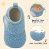 image:imageScurtain Toddler Slippers Winter Boots Kids Slippers Girls Boys Toddler Snow Boots Baby Warm Socks Lightweight House Shoes NonSlip Ankle Booties Walking ShoesBlue